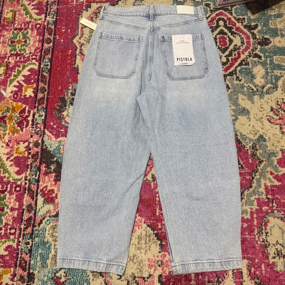 NWT Anthropologie Pistola Distressed Washed Barrel High Waisted Jeans Size 31 - Picture 7 of 10
